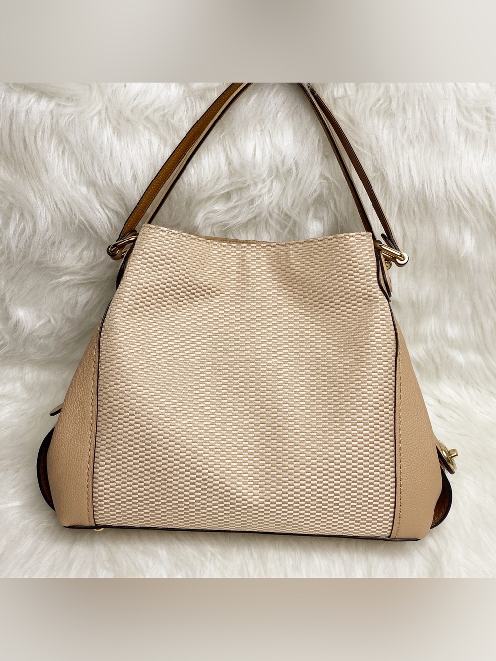 Coach NWT Legacy Jacquard Edie Tan/Beechwood Shoulder Bag w/ Dustbag - Picture 5 of 9